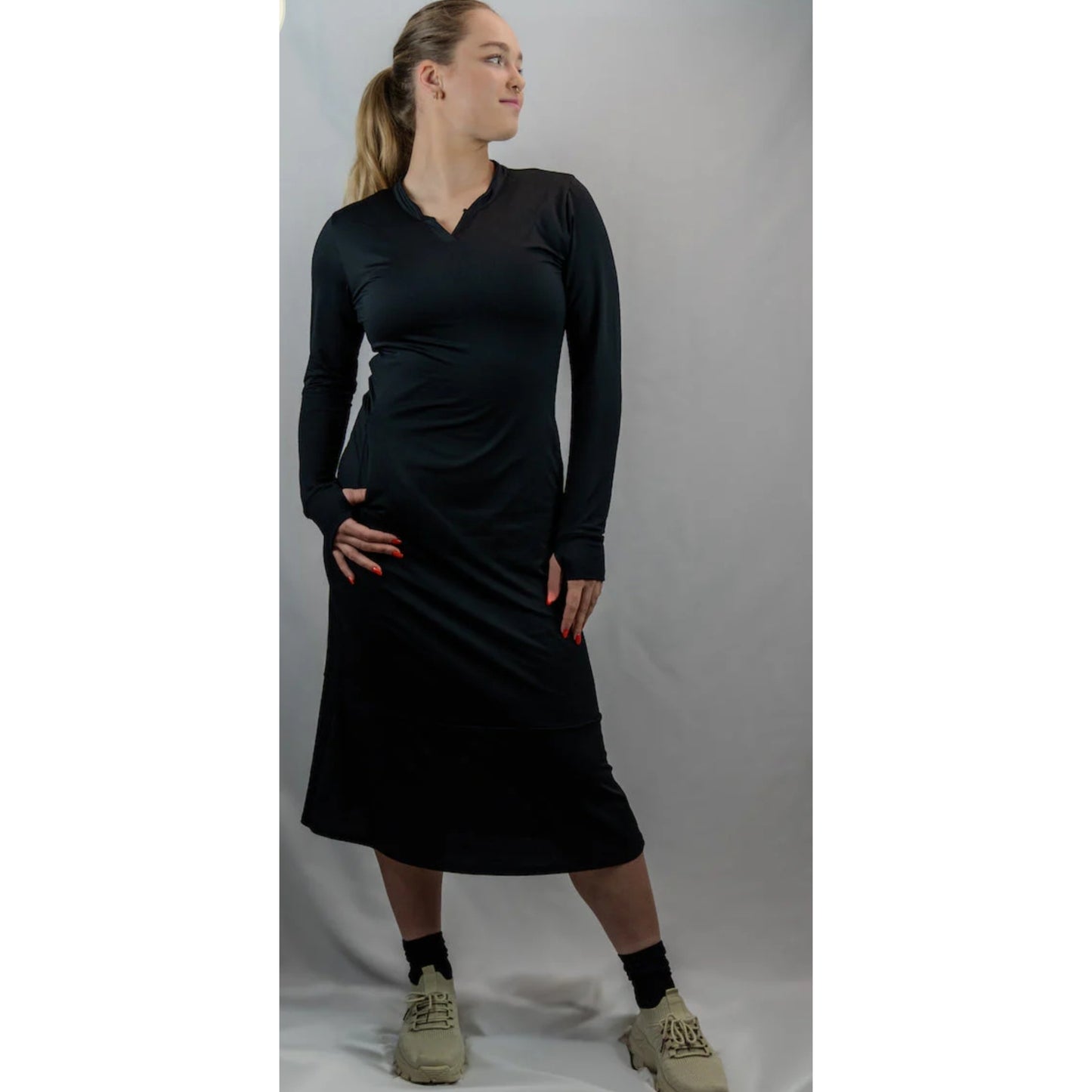 Black EverReady Maxi Dress Mesh Transcendent