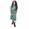Textured Aline Dress Black Floral