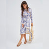 Blue Lapis Loose Basic Dress with Wrap DF