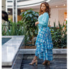 Plaid Ruffle Skirt Ivory/Aqua