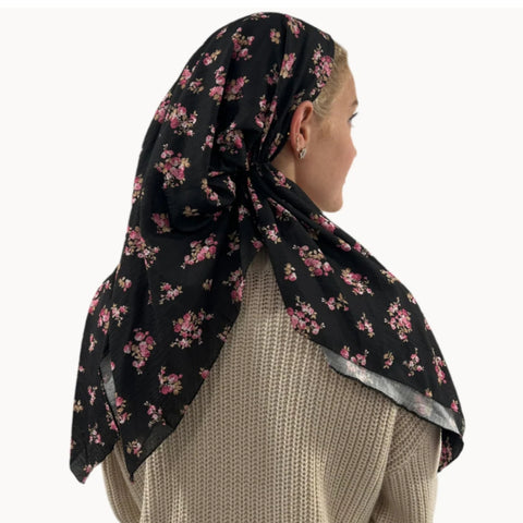 Midnight Rose Light Crinkle Headscarf Valeri Many Styles
