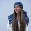 Royal Blue Florals Headscarf SB