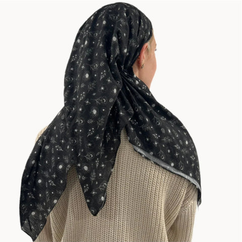Signature Bloom Black Light Crinkle Headscarf Valeri Many Styles