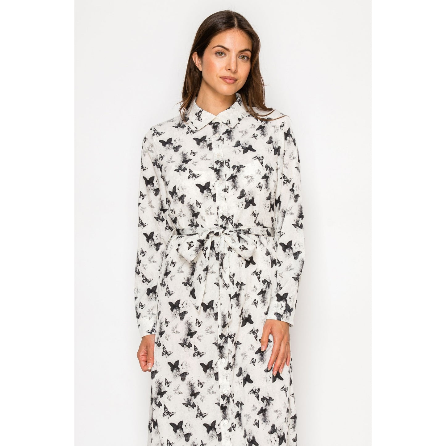 Butterfly Black & White Dress