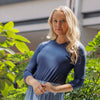 Navy V Neck Microribbed Tshirt