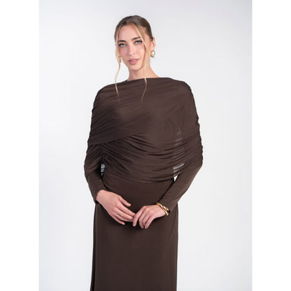 Cape Evening Gown Chocolate Adina LV