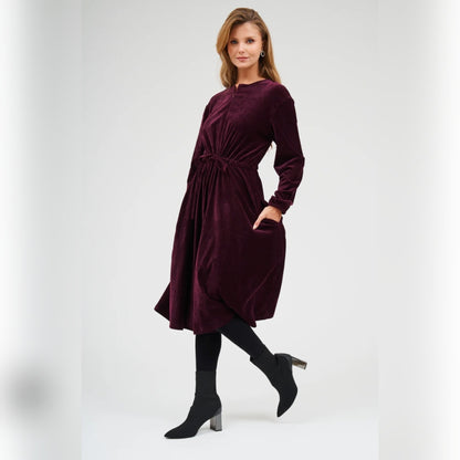 Velvet Lia Dress Bordeaux DF - The Mimi Boutique
