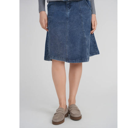 Blue Denim Panel Skirt