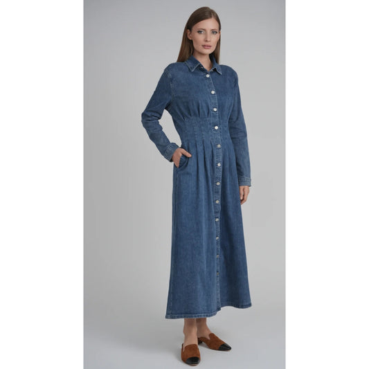 Waisted Denim Dress - The Mimi Boutique