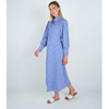 Blue Stripe Mock Wrap Dress - The Mimi Boutique