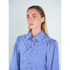 Blue Stripe Mock Wrap Dress - The Mimi Boutique