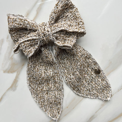 Stella Tweed Beige Bow by Valeri