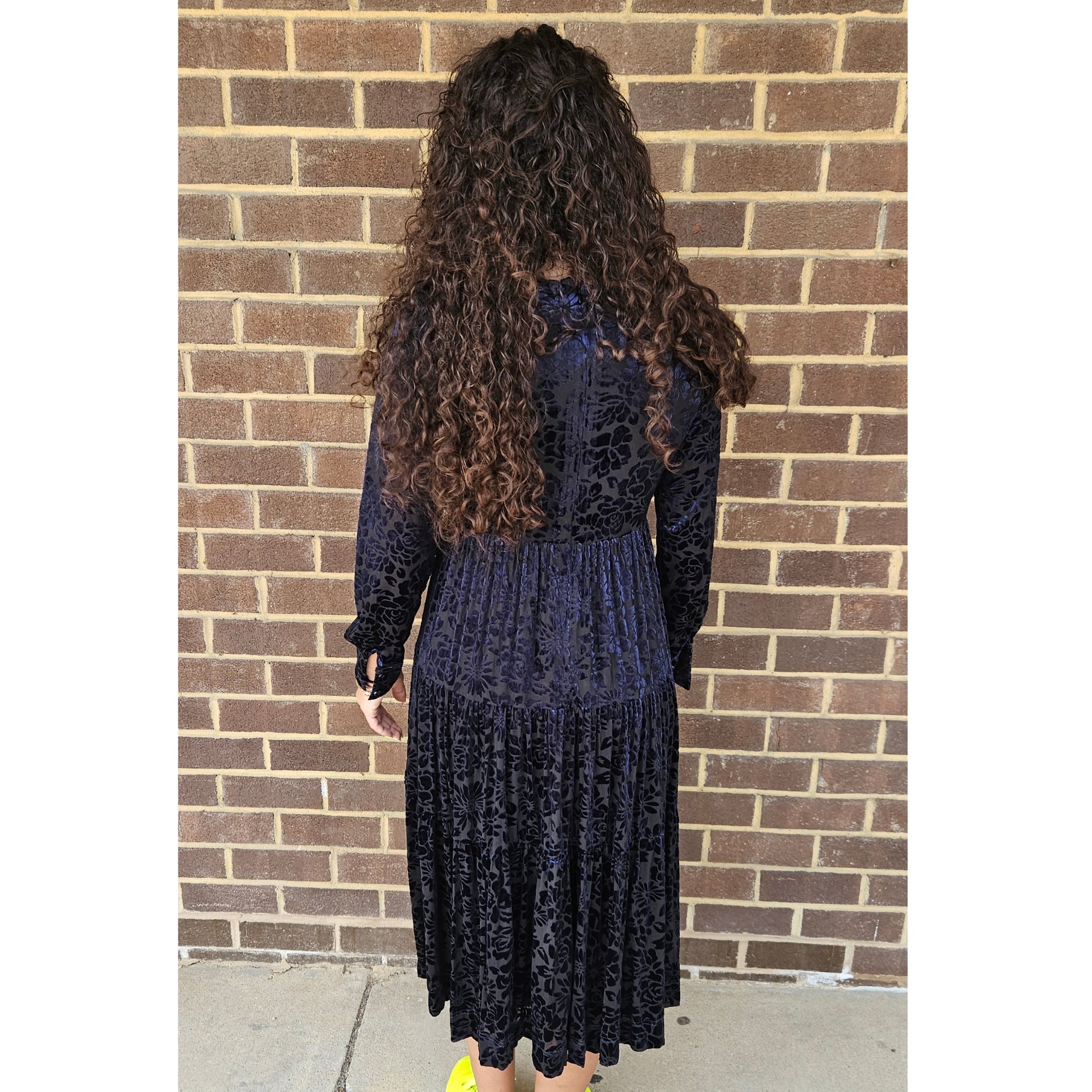 Velvet Floral Dress Lilac Teen - The Mimi Boutique