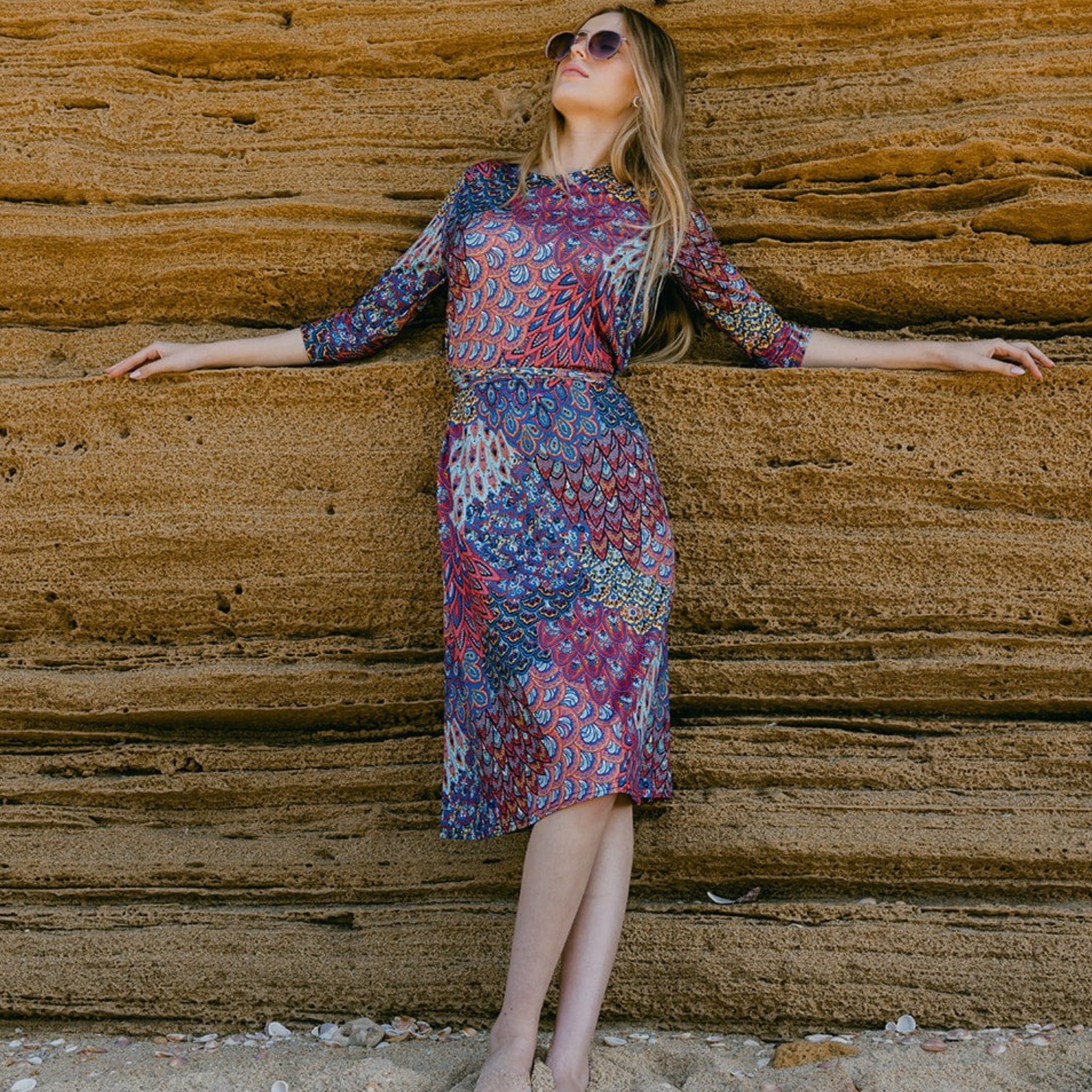 Peacock Swing Dress DF The Mimi Boutique Peacock Swing Dress DF The Mimi Boutique