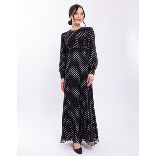 Empire Waist Polka Dot Midi Dress