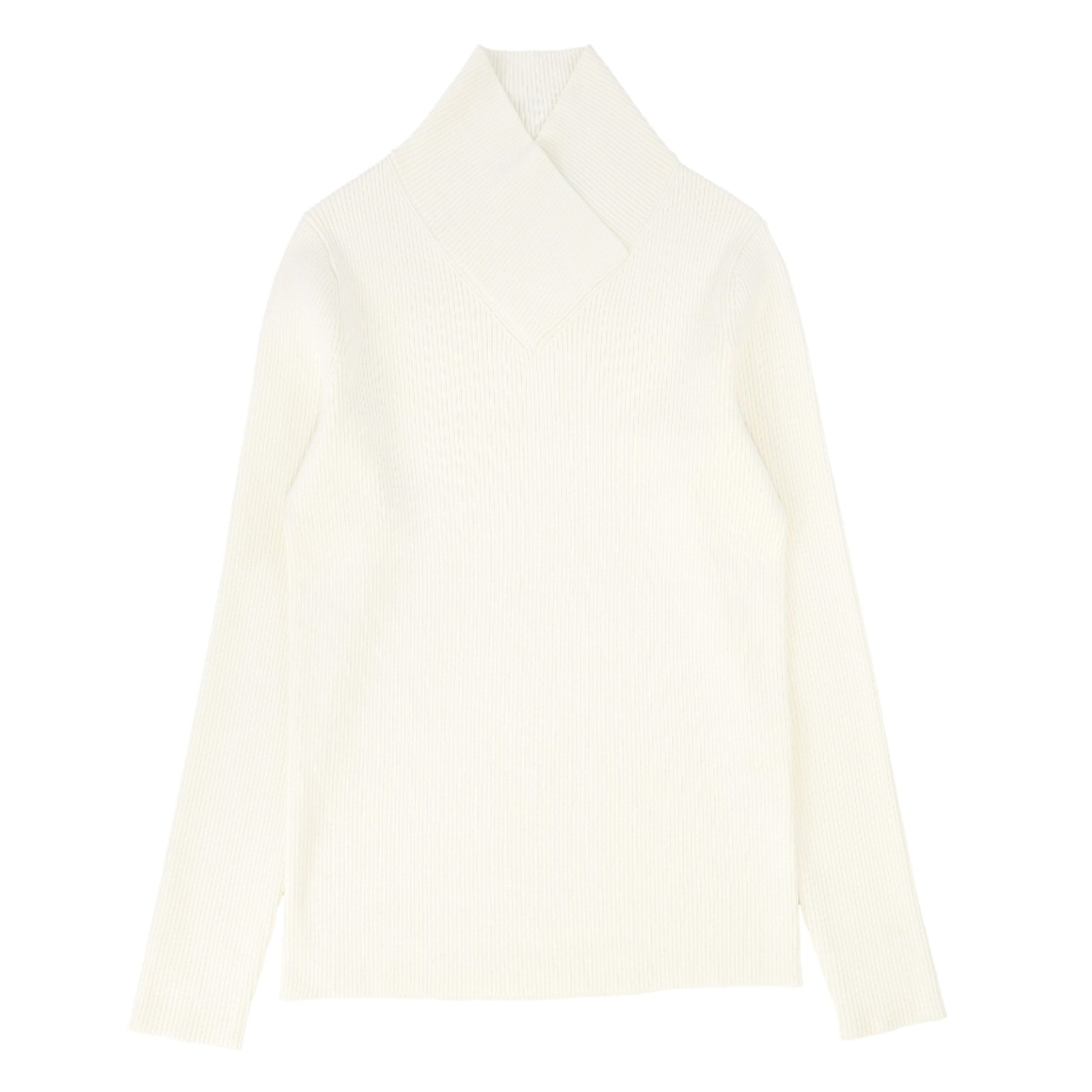 Wrap Neck Sweater Ivory - The Mimi Boutique