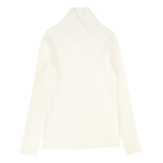 Wrap Neck Sweater Ivory - The Mimi Boutique