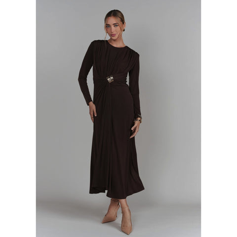 Black Draped Twist Front Dress Adina LV