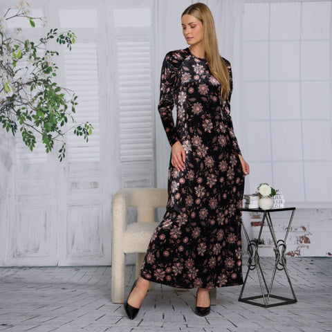 Plus Ella Maxi Black Floral