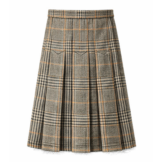 Power Pleate Skirt Plaid Code Plus