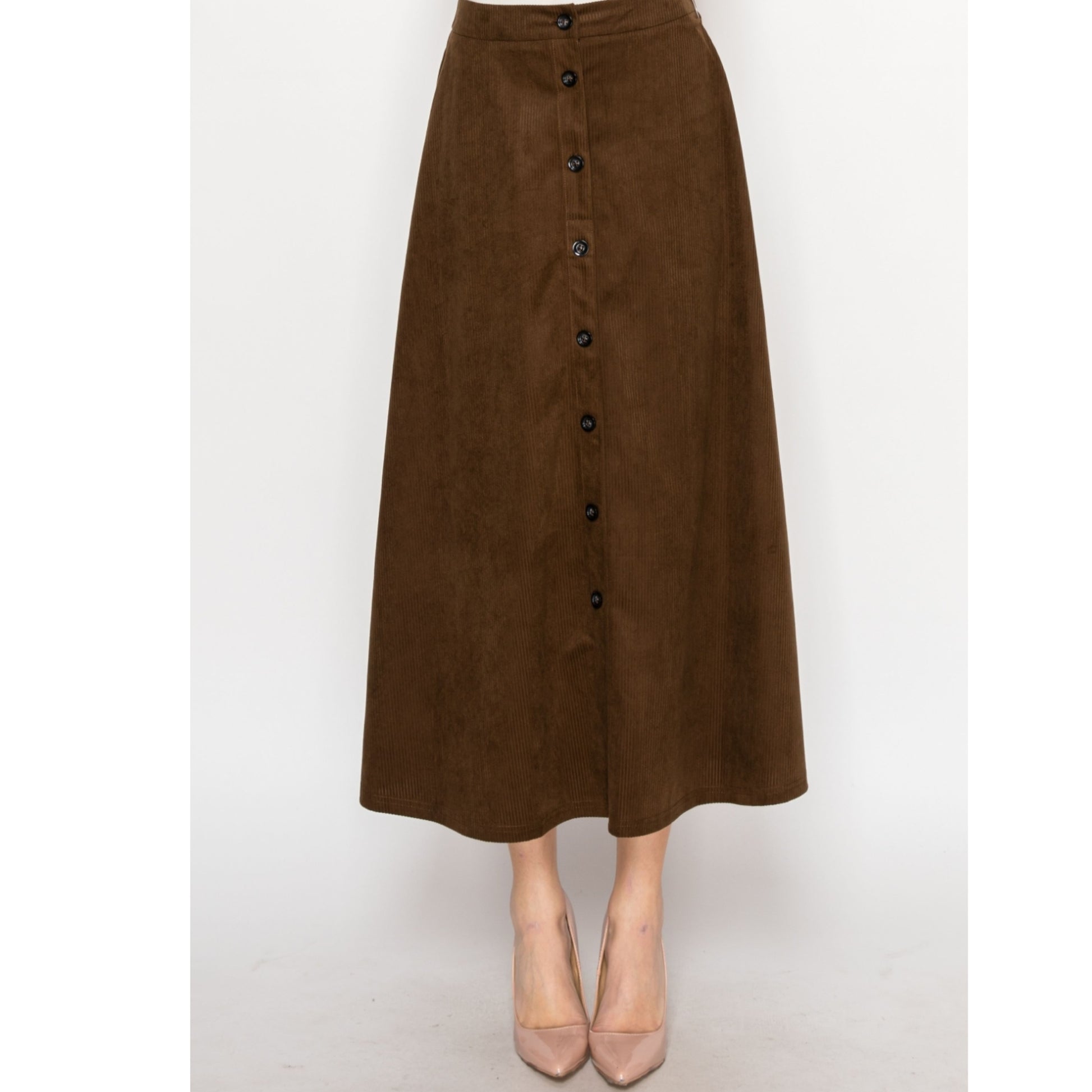 Brown Corduroy Skirt - The Mimi Boutique