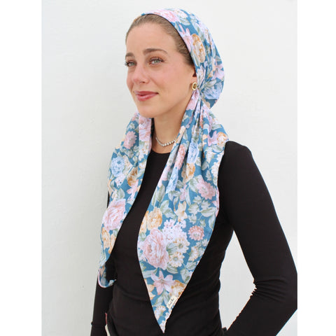 Blue Wildflower Headscarf SB