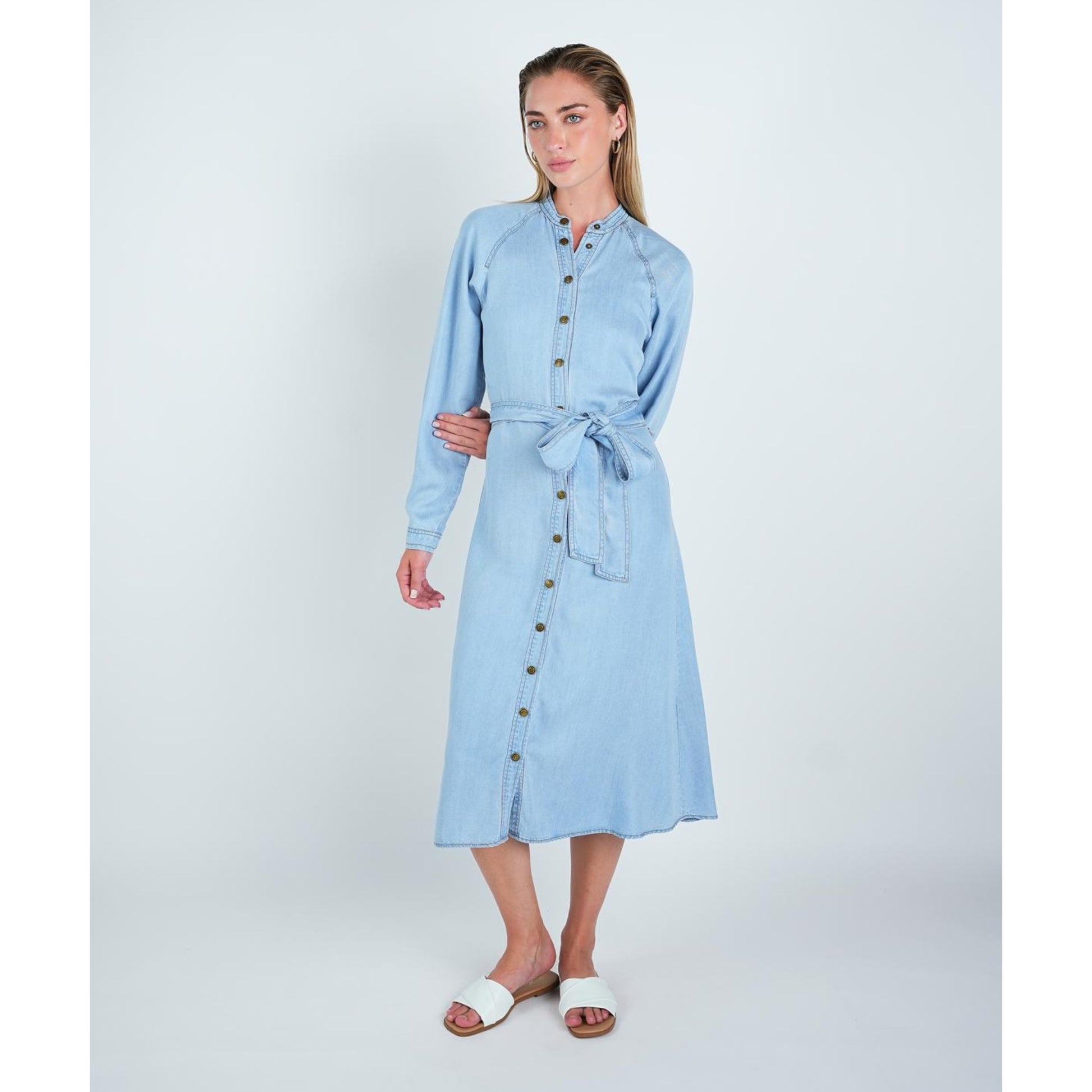 Blue Denim Abgin Shirt Dress - The Mimi Boutique