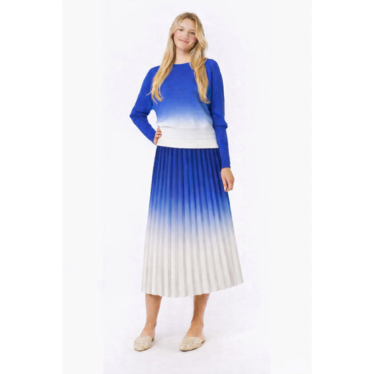 Pleated Ombre Satin Skirt