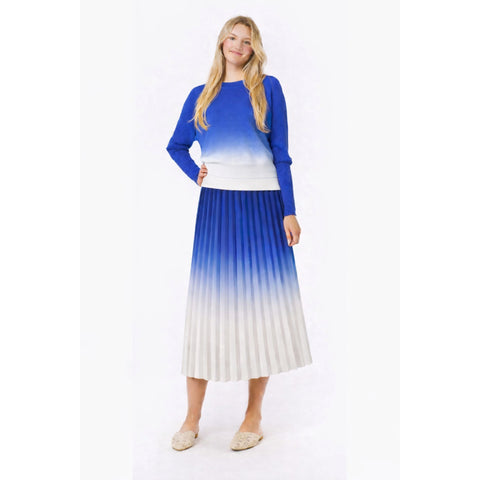 Pleated Ombre Satin Skirt