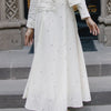 Metallic Bloom Skirt White