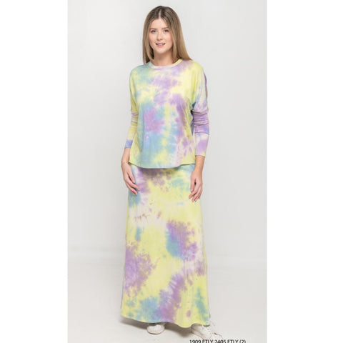 Tie Dye Skirt Yellow/Lilac
