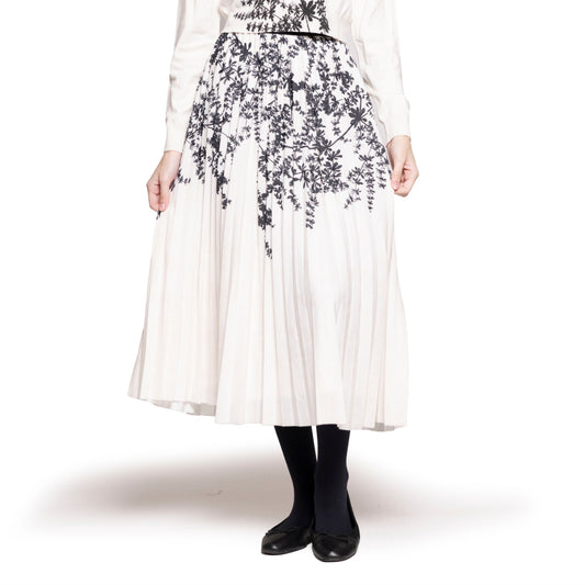 Black White Floral Midi Skirt Lilac Teen
