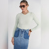 Mint L/S V-Neck Tee Adina LV - The Mimi Boutique