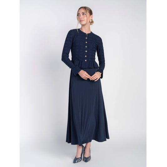 Navy Sleeveless Jersey Dress Adina LV