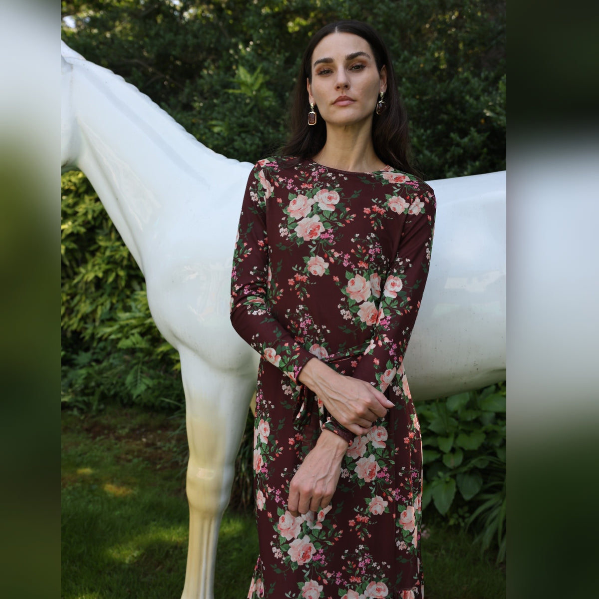 Luma Dress Brown Floral