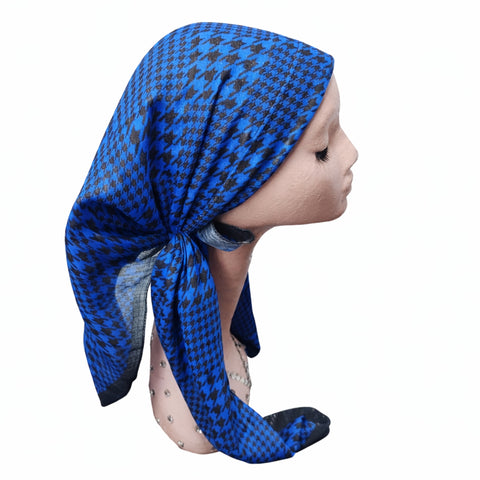 Royal Houndstooth Shimmer Headscarf Itsyounique Pre-Tied