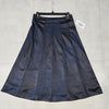 Navy Panel Burnout Leather Skirt 25"