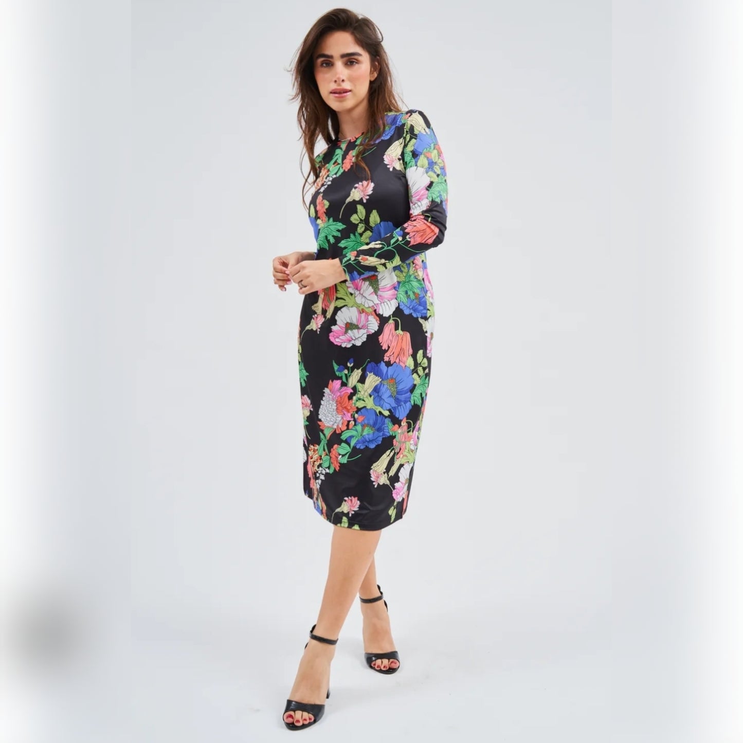 Black Pimrose Loose Basic Dress with Wrap DF