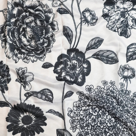 Black White Floral Toile Tichel Nicsessories