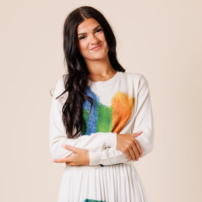 Colorful Splash Sweater Lilac Teen - The Mimi Boutique