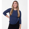 Navy V Neck Microribbed Tshirt