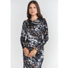 Side Ruched Velvet Dress Brown & Black Floral
