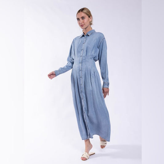 Devora Denim Shirt Dress - The Mimi Boutique