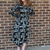 Gold Shimmer Circle Print Fit n Flare Dress