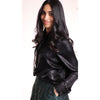 Shimmer Satin Black Blouse