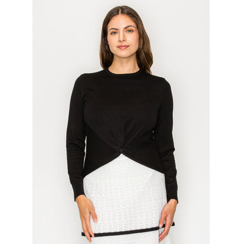 Black Knot Front Sweater Yal