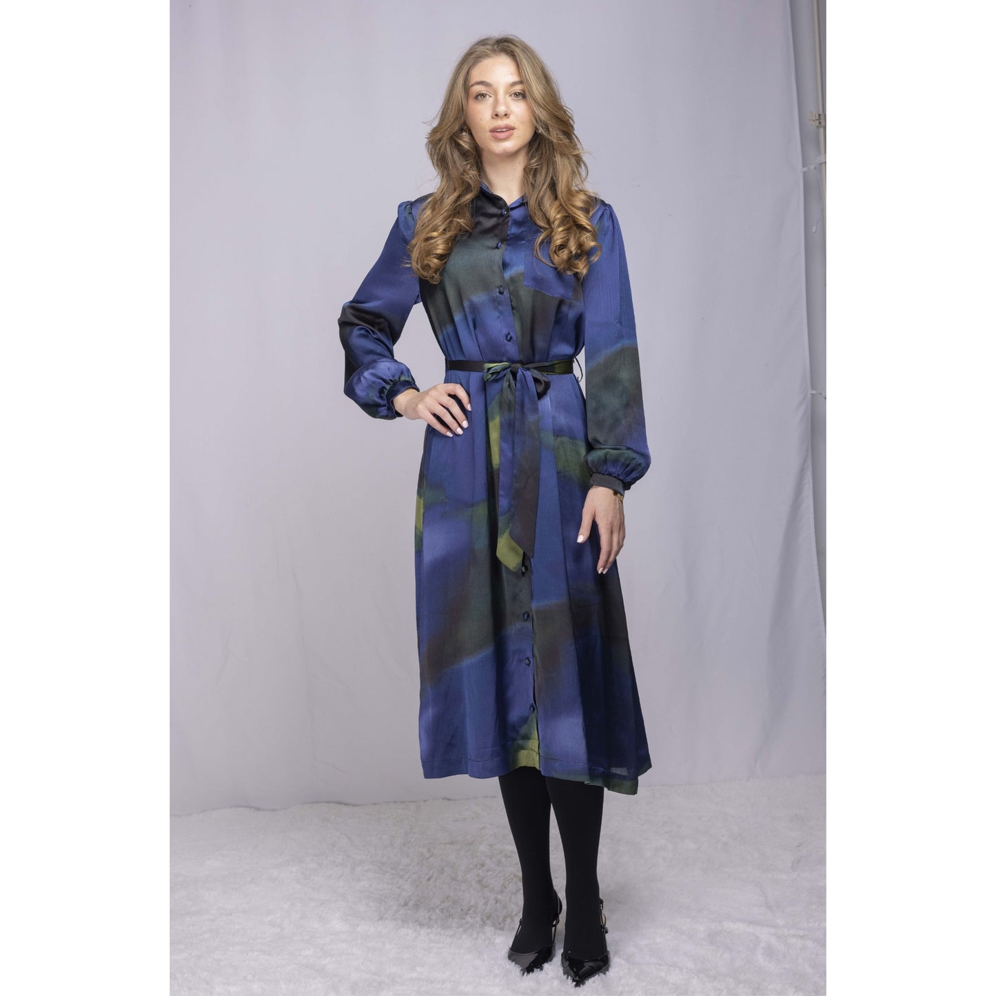 Watercolor Lime Print Dress