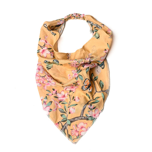 Golden Butterfly Blossom Pre-tied Bandana Nicsessories