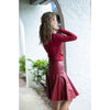 Cherry Drop Hem Leather Skirt Adina LV