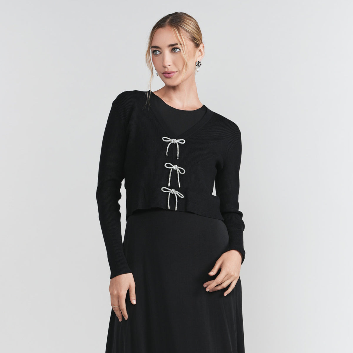 Black Bow Cardigan Adina LV
